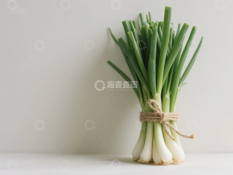 高清大图下载【趣麦麦图】新鲜捆扎的葱束