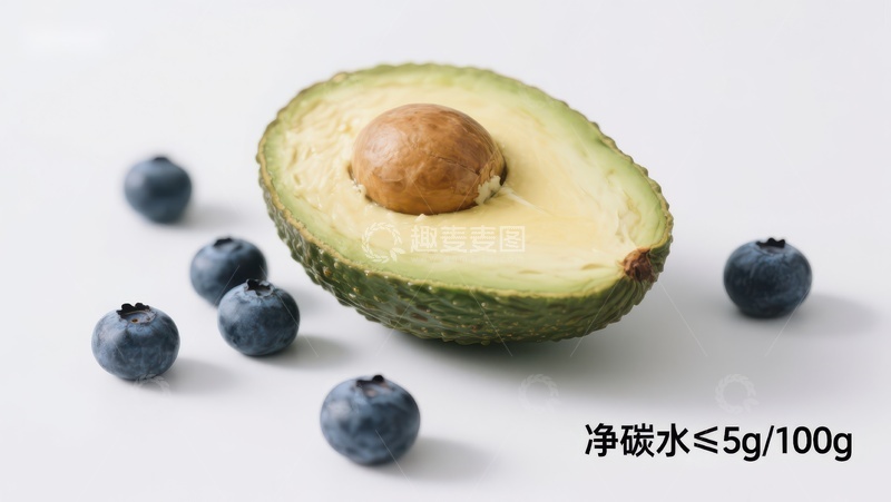 高清大图下载【趣麦麦图】牛油果与蓝莓的健康组合