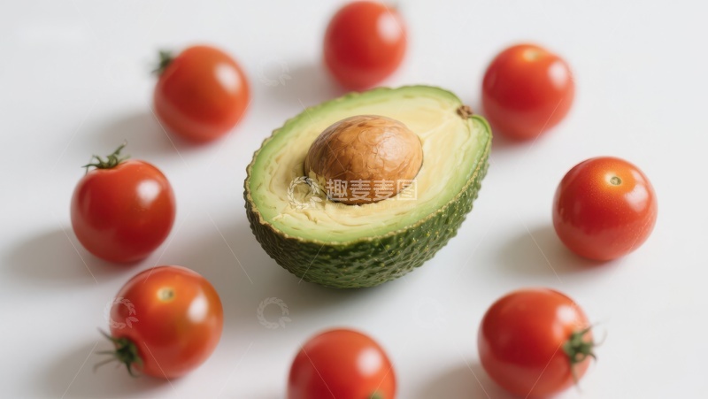 高清大图下载【趣麦麦图】牛油果与樱桃番茄的清新组合