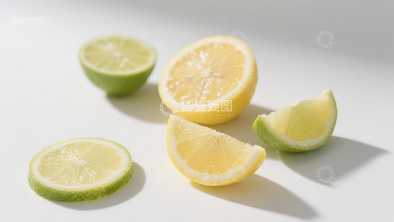高清大图下载【趣麦麦图】新鲜柠檬切片的静物摄影