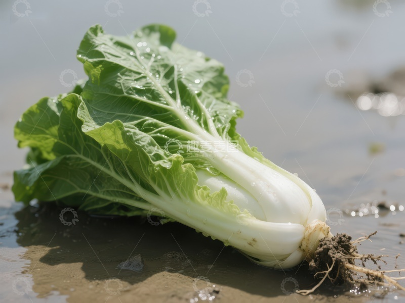 高清大图下载【趣麦麦图】新鲜白菜静置泥土之上