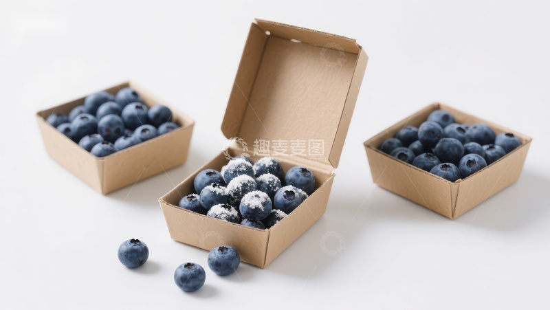 高清大图下载【趣麦麦图】蓝莓装在纸盒中展示