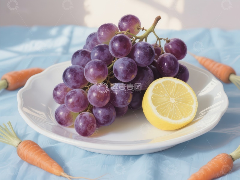 高清大图下载【趣麦麦图】葡萄柠檬与胡萝卜的清新组合