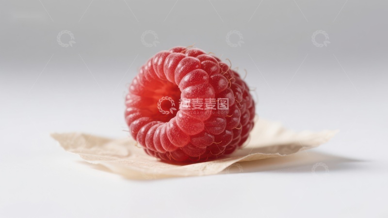 高清大图下载【趣麦麦图】新鲜覆盆子静置在浅色纸片上