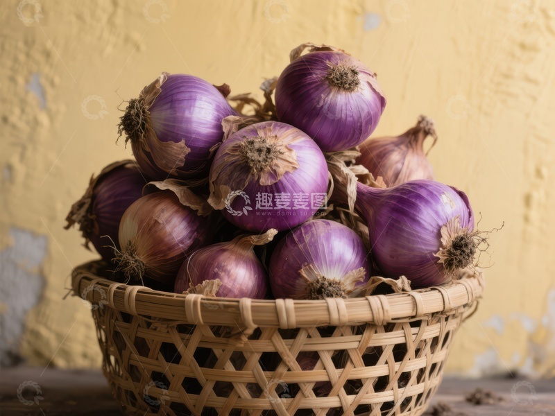 高清大图下载【趣麦麦图】篮子里的紫色洋葱