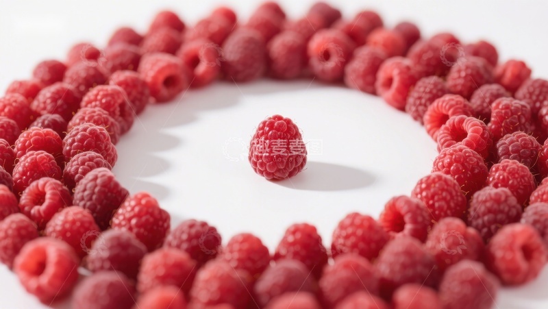 高清大图下载【趣麦麦图】新鲜覆盆子围成心形图案