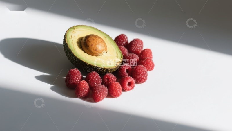 高清大图下载【趣麦麦图】新鲜牛油果与覆盆子的组合