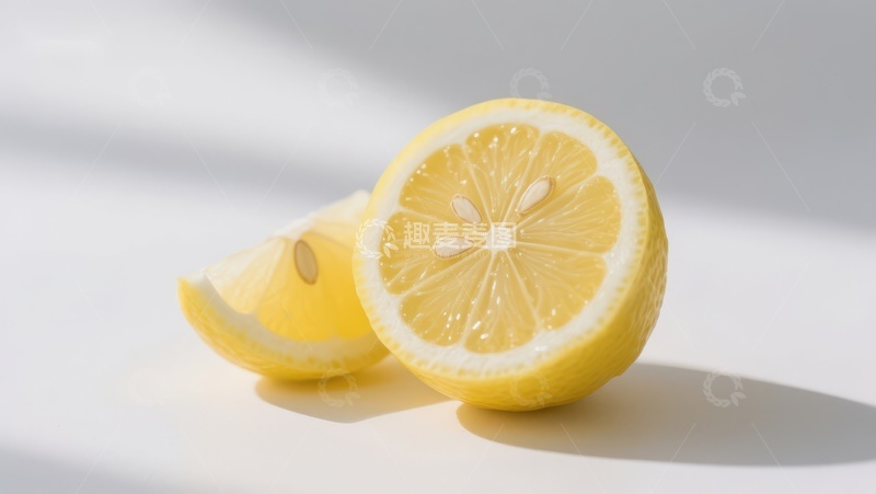 高清大图下载【趣麦麦图】新鲜柠檬切片，阳光下的自然美味