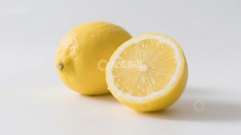 高清大图下载【趣麦麦图】新鲜柠檬，一半切开展示