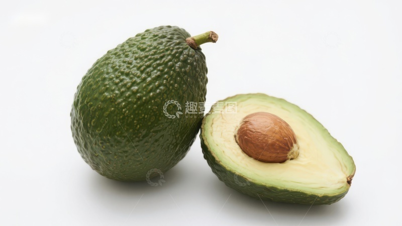 高清大图下载【趣麦麦图】新鲜牛油果与切半展示