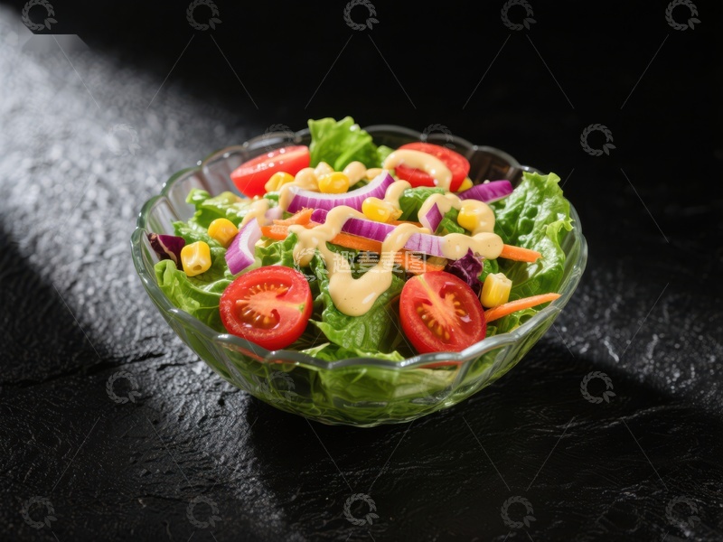 高清大图下载【趣麦麦图】新鲜蔬菜沙拉，色彩缤纷