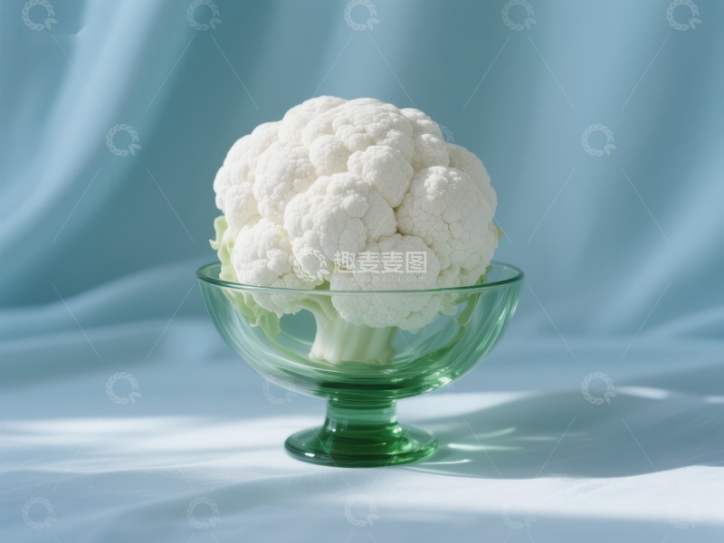 高清大图下载【趣麦麦图】玻璃碗中的新鲜花椰菜