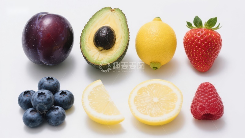高清大图下载【趣麦麦图】新鲜水果与浆果的组合