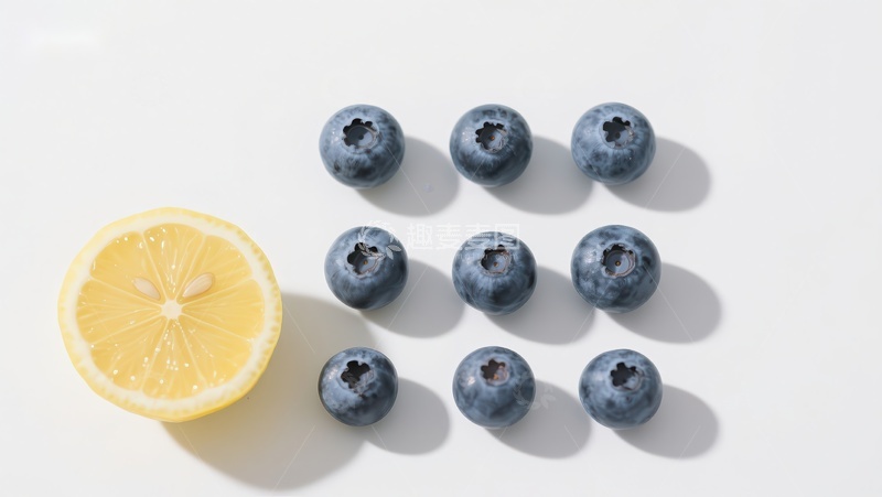 高清大图下载【趣麦麦图】柠檬与蓝莓的清新组合