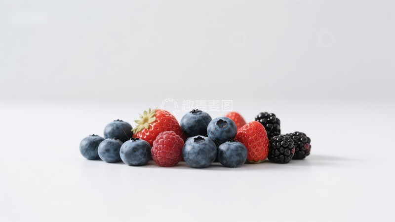 高清大图下载【趣麦麦图】新鲜蓝莓草莓黑莓的组合