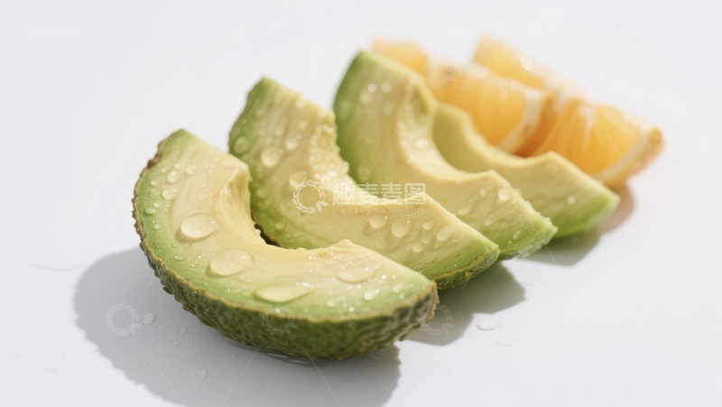 高清大图下载【趣麦麦图】新鲜切片牛油果与橙子