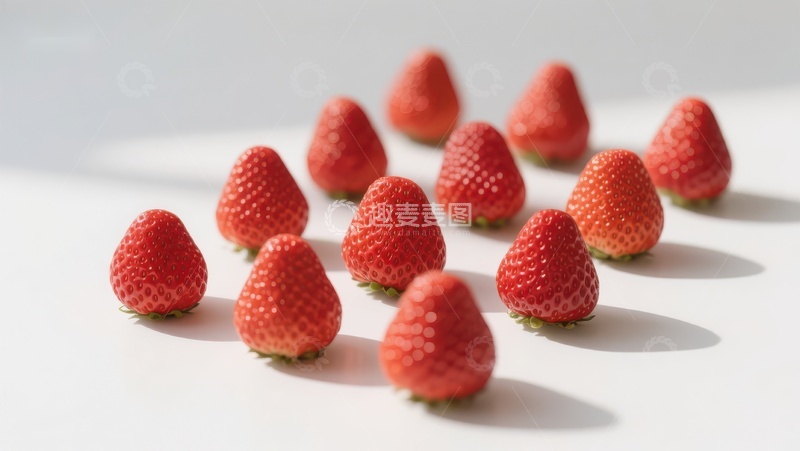 高清大图下载【趣麦麦图】新鲜草莓整齐排列