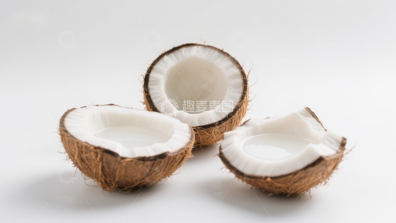 高清大图下载【趣麦麦图】新鲜椰子半壳展示