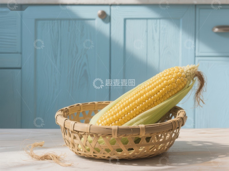 高清大图下载【趣麦麦图】篮子里的玉米