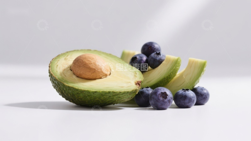 高清大图下载【趣麦麦图】新鲜牛油果与蓝莓的组合
