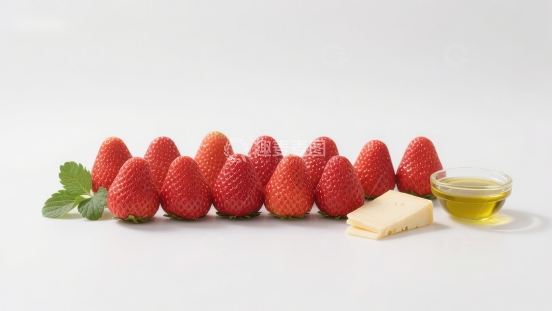 高清大图下载【趣麦麦图】新鲜草莓与黄油蜂蜜的组合