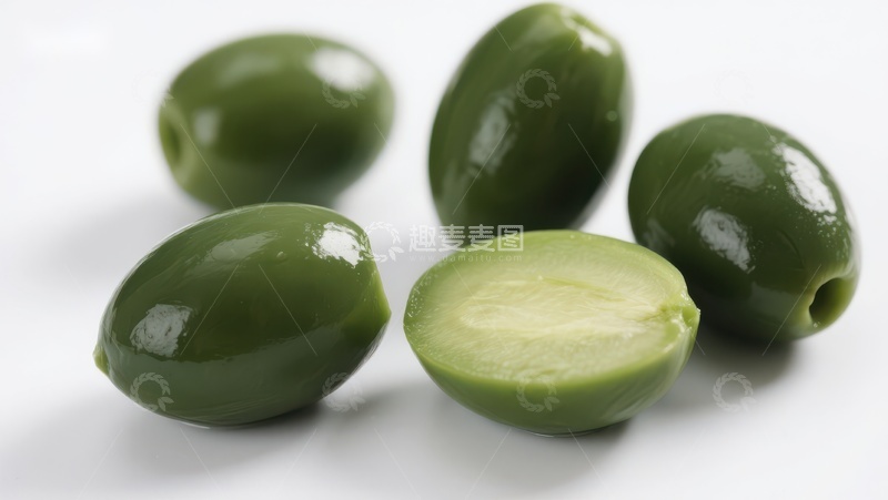 高清大图下载【趣麦麦图】新鲜绿色橄榄特写