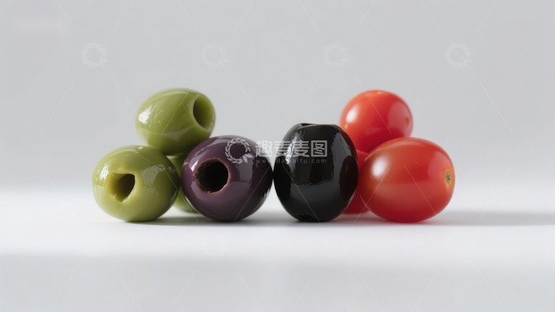 高清大图下载【趣麦麦图】色彩斑斓的橄榄与樱桃番茄