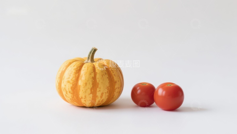 高清大图下载【趣麦麦图】小南瓜与樱桃番茄并置