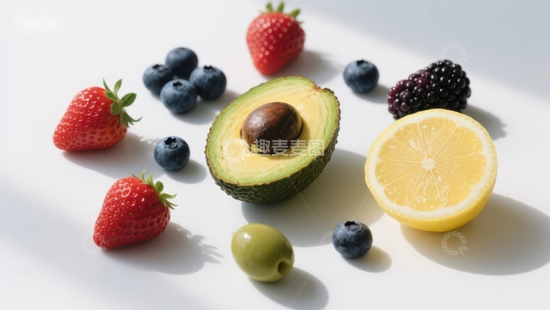 高清大图下载【趣麦麦图】新鲜水果拼盘，色彩斑斓