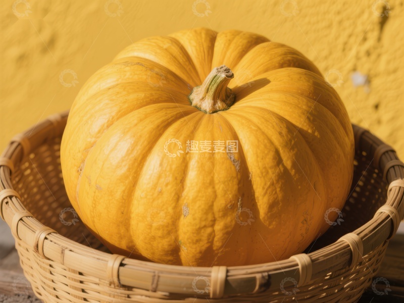 高清大图下载【趣麦麦图】篮子里的橙色南瓜