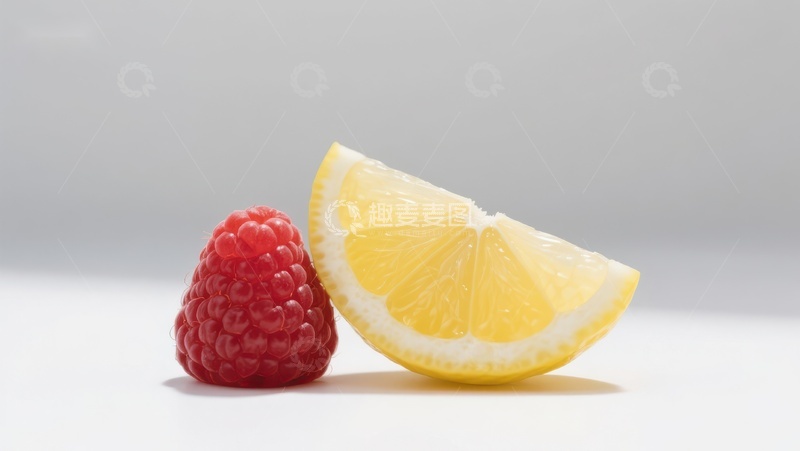 高清大图下载【趣麦麦图】新鲜覆盆子与柠檬片