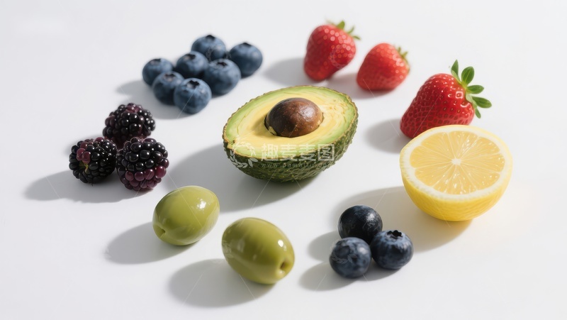 高清大图下载【趣麦麦图】新鲜水果与蔬菜的健康组合