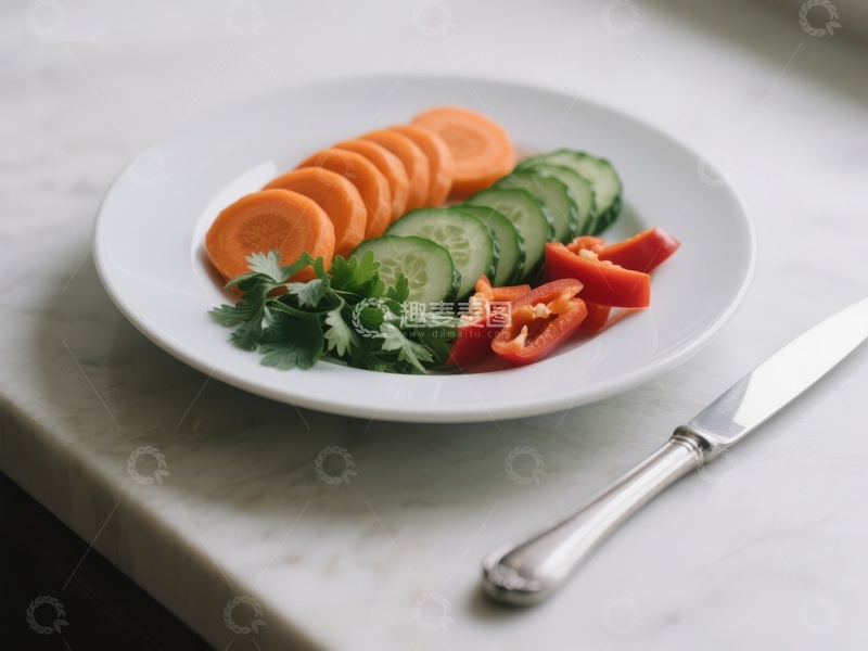 高清大图下载【趣麦麦图】新鲜蔬菜切片摆盘