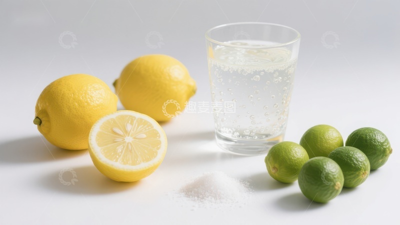 高清大图下载【趣麦麦图】柠檬青柠与气泡水的清新组合