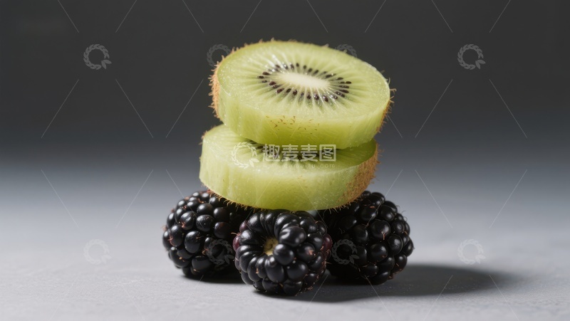 高清大图下载【趣麦麦图】猕猴桃与黑莓的色彩组合
