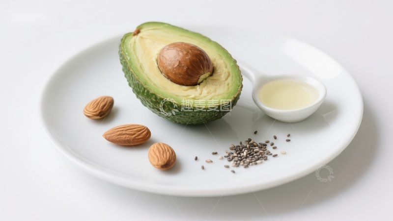 高清大图下载【趣麦麦图】健康食材：牛油果、坚果与籽类