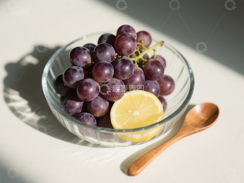 高清大图下载【趣麦麦图】葡萄与柠檬的清新组合