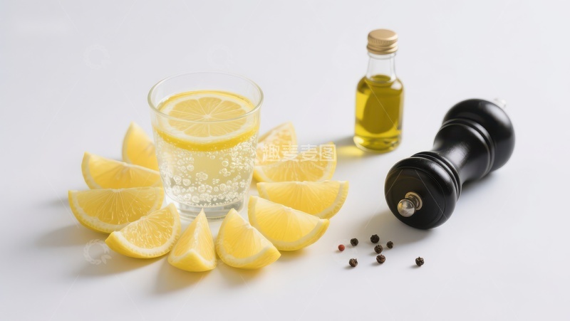 高清大图下载【趣麦麦图】柠檬水与调味品的清新组合