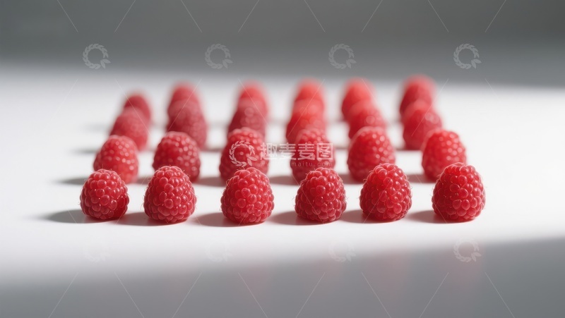 高清大图下载【趣麦麦图】整齐排列的鲜红覆盆子