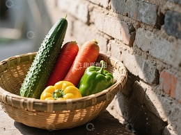 篮子里的新鲜蔬菜