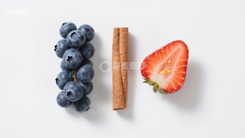 高清大图下载【趣麦麦图】蓝莓、肉桂与草莓的组合