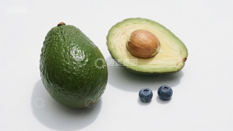 高清大图下载【趣麦麦图】新鲜牛油果与蓝莓特写