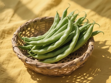 篮子里的绿色四季豆