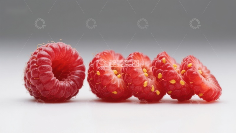 高清大图下载【趣麦麦图】新鲜覆盆子与切片展示