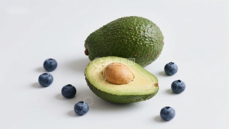 高清大图下载【趣麦麦图】新鲜牛油果与蓝莓的组合