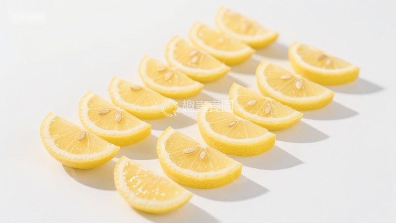 高清大图下载【趣麦麦图】整齐排列的柠檬片
