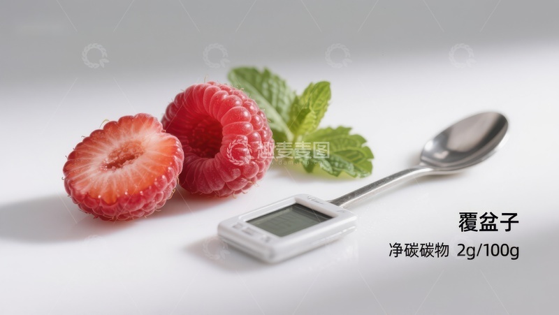 高清大图下载【趣麦麦图】覆盆子与净碳含量展示