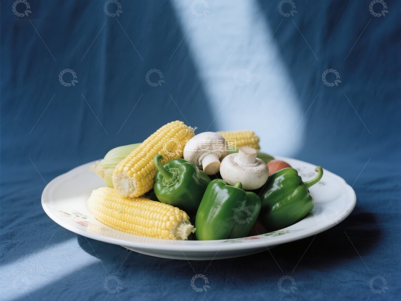 高清大图下载【趣麦麦图】新鲜蔬菜与玉米的组合