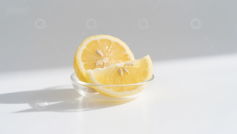 高清大图下载【趣麦麦图】柠檬切片置于透明碗中