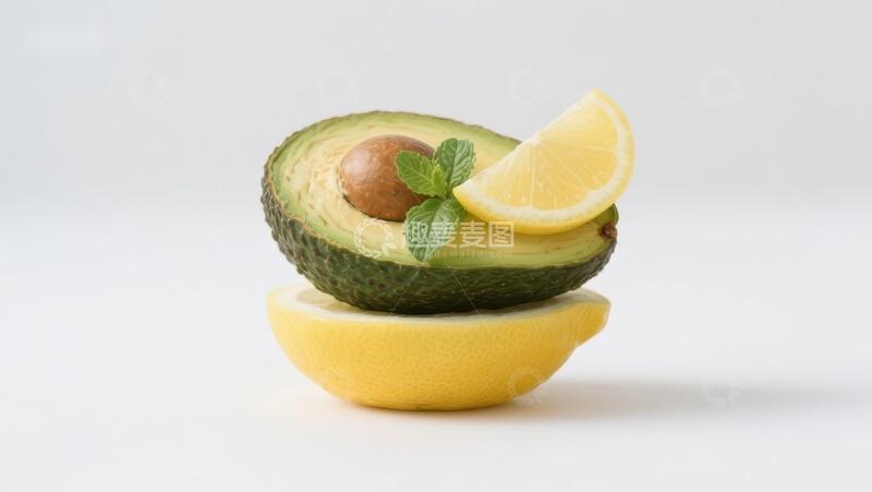高清大图下载【趣麦麦图】牛油果与柠檬的清新组合
